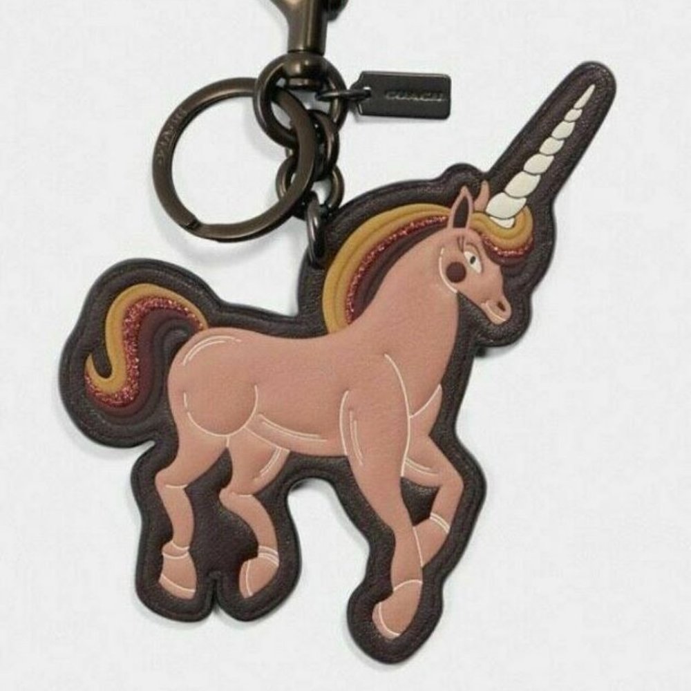 COACH UNI Unicorn Key Chain Bag Charm leather